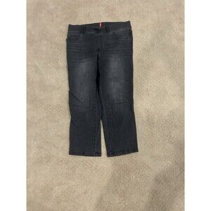 SPANX Women’s Ankle Straight Leg Jeans Vintage Black Denim Sz Large Casual